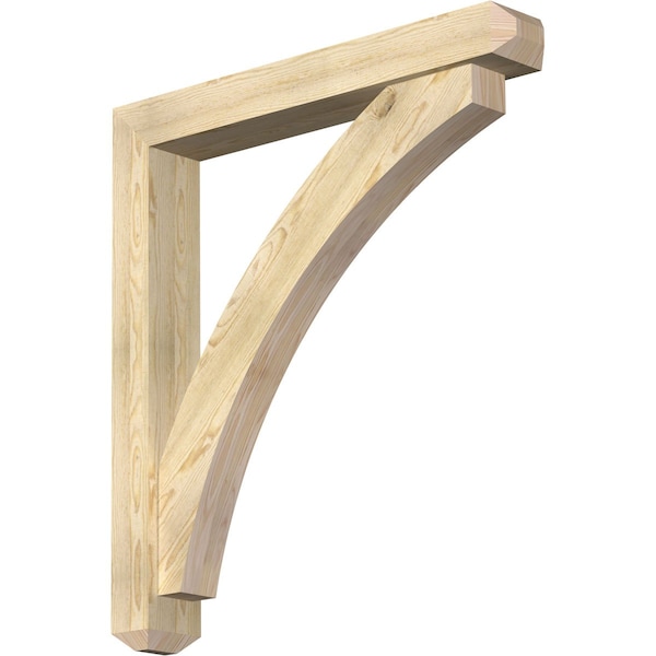 Ekena Millwork Thorton Craftsman Rough Sawn Bracket w/ Offset Brace, Douglas Fir, 6"W x 40"D x 44"H BKT0604X40X44THR04RDF - main